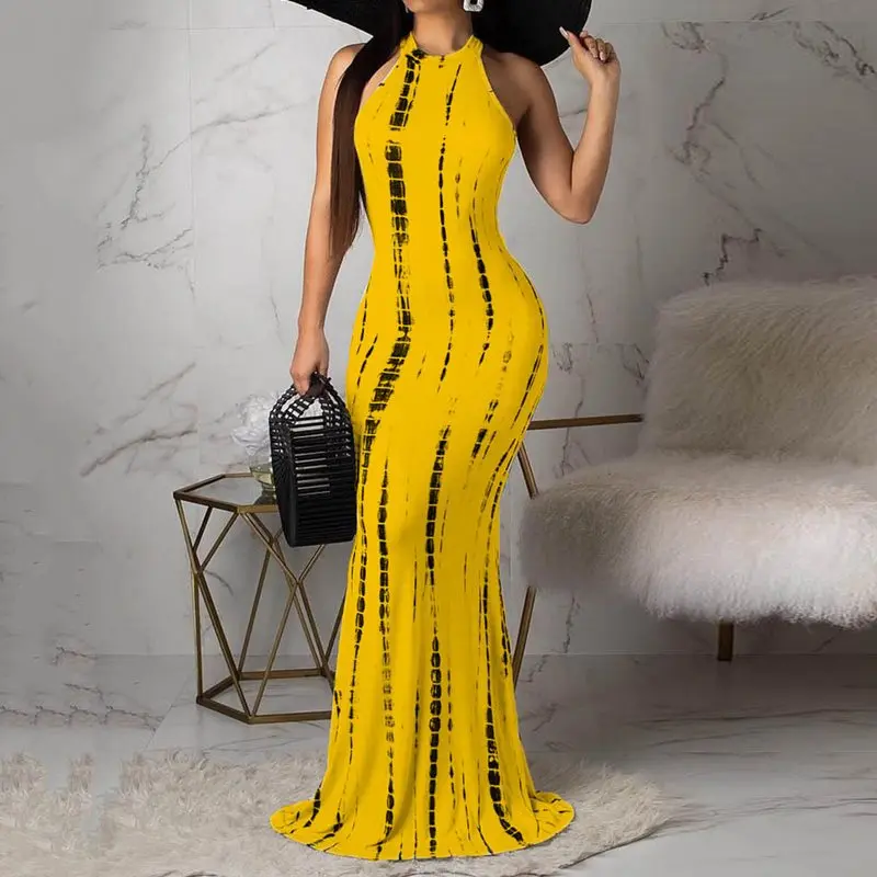 Sexy Halter Bodycon Dress Women Boho Yellow Backless Beach Holiday Robe Fashion Print Hollow Female Elegant White Long Dresses
Sexy Halter Bodycon Dress Women Boho Yellow Backless Beach Holiday Robe Fashion Print Hollow Female Elegant White Long Dresses