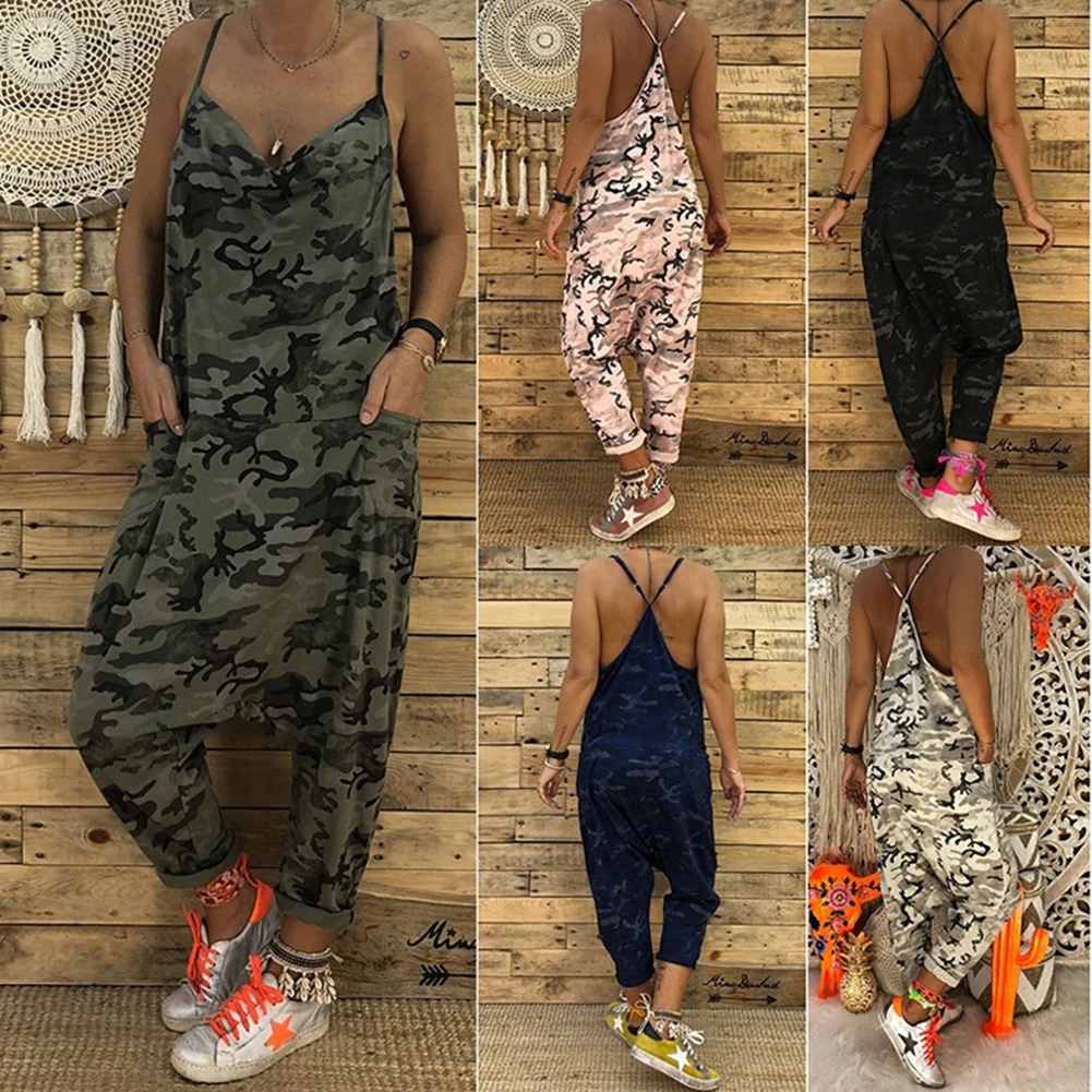 Women Summer Strap Sleeveless Romper womens jumpsuit Baggy Camouflage Harem Jumpsuit Ladies One-piece Jumpsuits Overalls
Women Summer Strap Sleeveless Romper womens jumpsuit Baggy Camouflage Harem Jumpsuit Ladies One-piece Jumpsuits Overalls