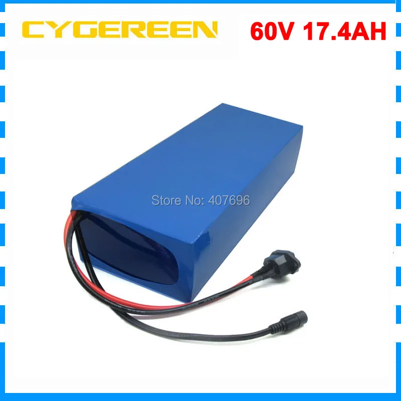 Free customs fee 1500W 60V 17.4AH Lithium ebike battery 60V 17AH electric bicycle battery use Panasonic 2900mah cell 30A BMS
Free customs fee 1500W 60V 17.4AH Lithium ebike battery 60V 17AH electric bicycle battery use Panasonic 2900mah cell 30A BMS