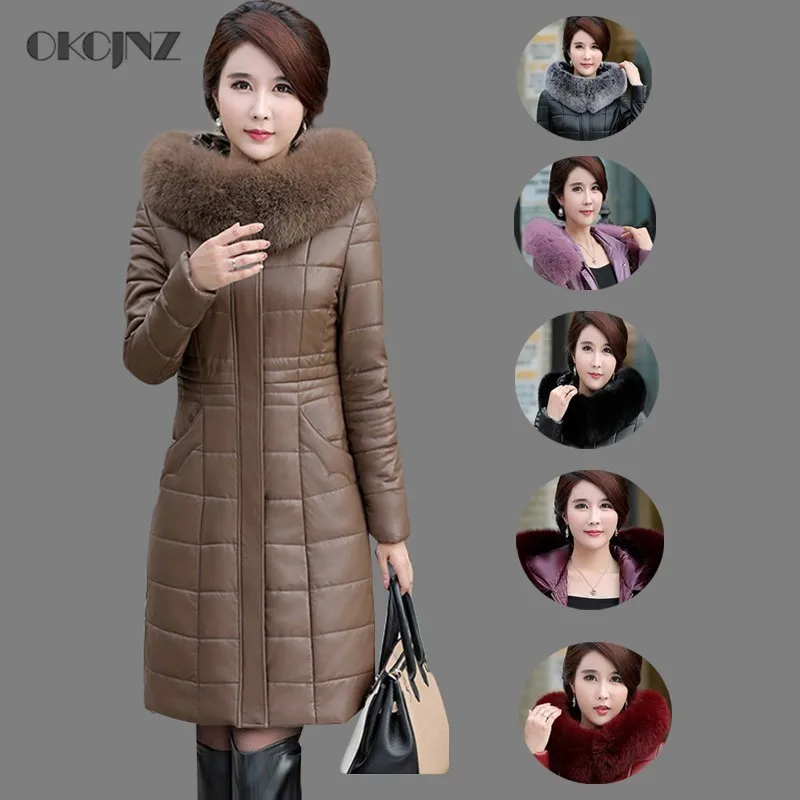 2019 Pu Leather Fox Fur Collar White Duck Down Jacket Woman Goose Feather Coat Long Plus Size Thick Parka Warm Outerwear Okq069
2019 Pu Leather Fox Fur Collar White Duck Down Jacket Woman Goose Feather Coat Long Plus Size Thick Parka Warm Outerwear Okq069