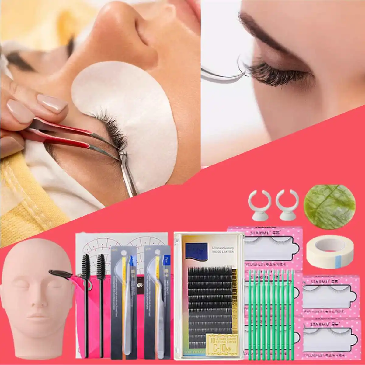 Eyelash Extensions Tool Kit Eyelashes Semi Permanent Make Up Individual False Lash Curl Glue Tweezer Practice Graft Lashes Kit
Eyelash Extensions Tool Kit Eyelashes Semi Permanent Make Up Individual False Lash Curl Glue Tweezer Practice Graft Lashes Kit