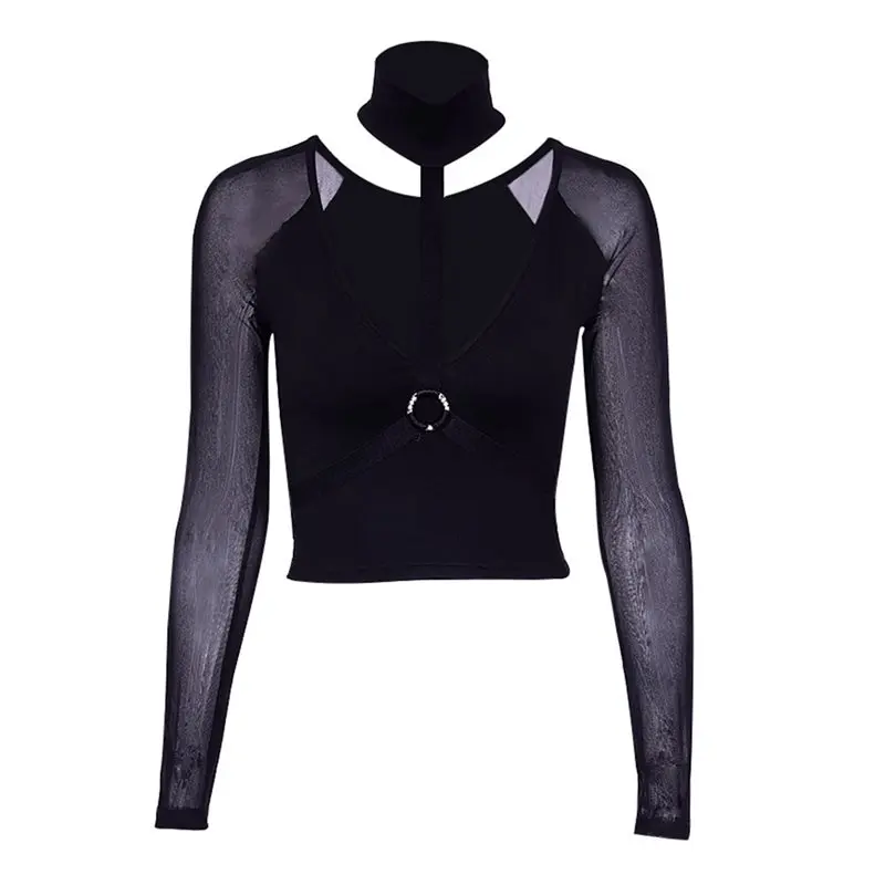 Women Short T-shirts Sexy Gothic Chic Cool Black Club Slim Mesh Plain Hole Hollow Female Elegant Fashion Hip Hop Punk Tops
Women Short T-shirts Sexy Gothic Chic Cool Black Club Slim Mesh Plain Hole Hollow Female Elegant Fashion Hip Hop Punk Tops