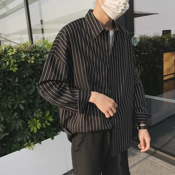 2019 Summer Men's Fashion Trend Cotton Clothing Stripe Printing Male Hawaiian Long Sleeves Shirt White/black Color Shirts M-XL
2019 Summer Men's Fashion Trend Cotton Clothing Stripe Printing Male Hawaiian Long Sleeves Shirt White/black Color Shirts M-XL