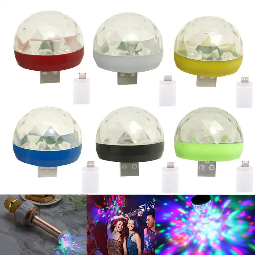 USB LED Party Light Sound Control Crystal Magic Ball Stage Lamp with Adapter Music Stage Light LED Disco Light for iphone
USB LED Party Light Sound Control Crystal Magic Ball Stage Lamp with Adapter Music Stage Light LED Disco Light for iphone