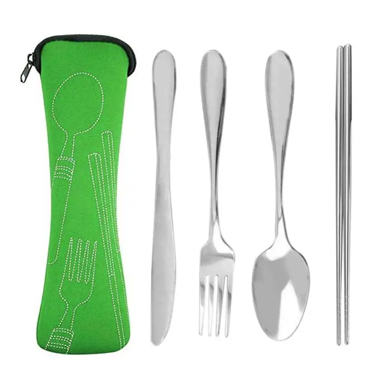 4pcs Stainless Steel Fork Cutlery Set Tableware Case Kit Knife Fork Spoon Chopsticks with Cloth Bag Travel Cutlery Cover
4pcs Stainless Steel Fork Cutlery Set Tableware Case Kit Knife Fork Spoon Chopsticks with Cloth Bag Travel Cutlery Cover