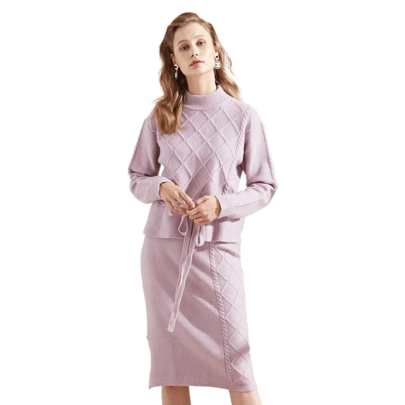 2018 Autumn And Winter New Knitting Suit Woman Korean Pullover lace up and SweaterSkirts Twinset Woman winter
2018 Autumn And Winter New Knitting Suit Woman Korean Pullover lace up and SweaterSkirts Twinset Woman winter