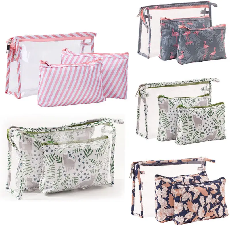 Set of 3Pcs Cosmetic Makeup Toiletry Clear PVC Travel Wash Bag Holder Pouch Kits
Set of 3Pcs Cosmetic Makeup Toiletry Clear PVC Travel Wash Bag Holder Pouch Kits