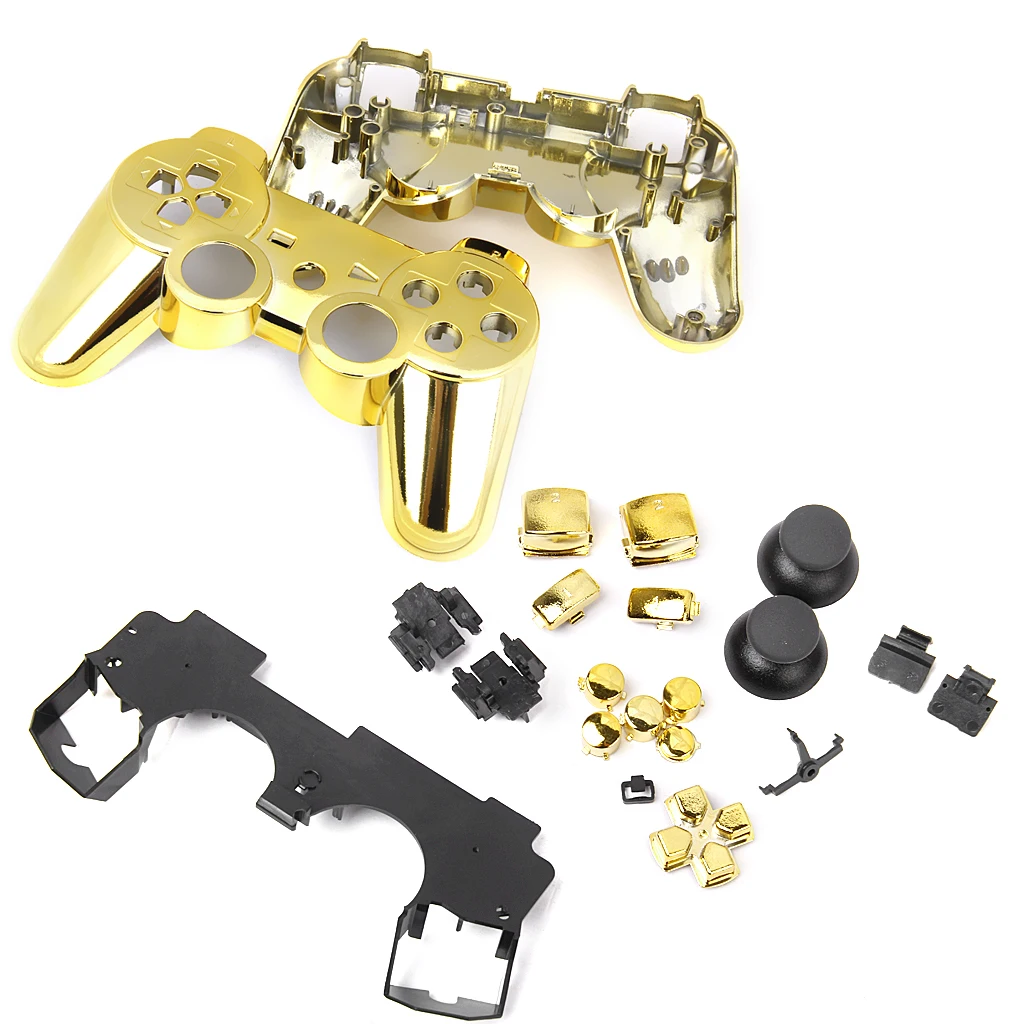 Metal Plated Full Housing Shell Case Button Kit for Sony PlayStation3 PS3 Wireless Controller - Golden
Metal Plated Full Housing Shell Case Button Kit for Sony PlayStation3 PS3 Wireless Controller - Golden