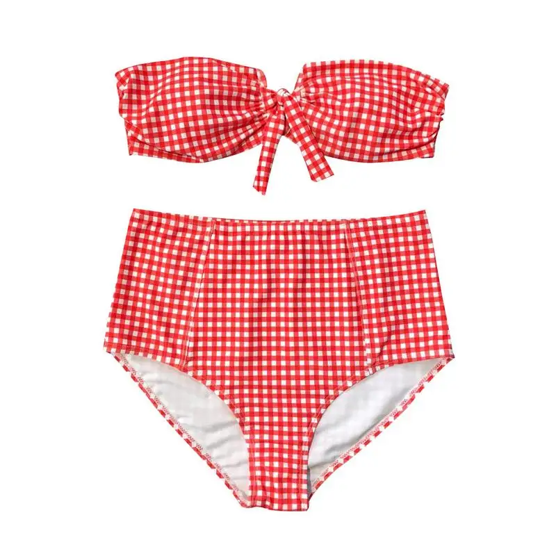 Ms. Split Swimsuit Red Plaid V-neck Bikini Bow Tie Sexy High Waist Beachwear Sexy Backless Lady Swimwear
Ms. Split Swimsuit Red Plaid V-neck Bikini Bow Tie Sexy High Waist Beachwear Sexy Backless Lady Swimwear