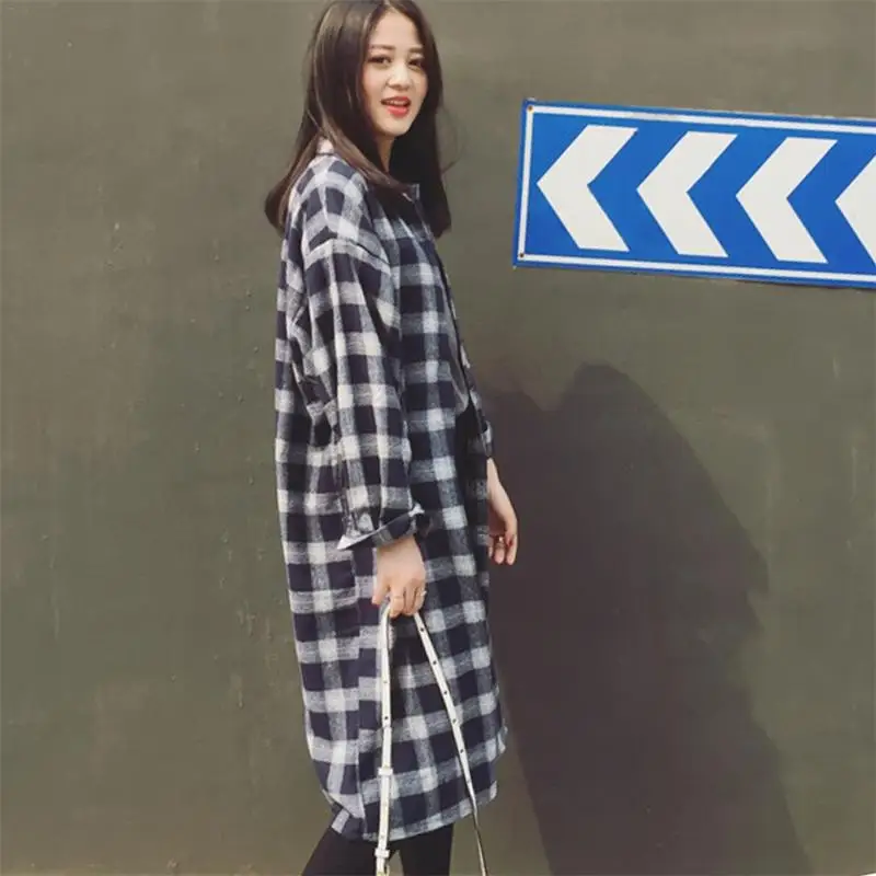 Women Medium Long Section Casual Coat Loose Large Size Long Sleeve Shirt Coat Simple Button Cardigan Classic Checkered Tops
Women Medium Long Section Casual Coat Loose Large Size Long Sleeve Shirt Coat Simple Button Cardigan Classic Checkered Tops