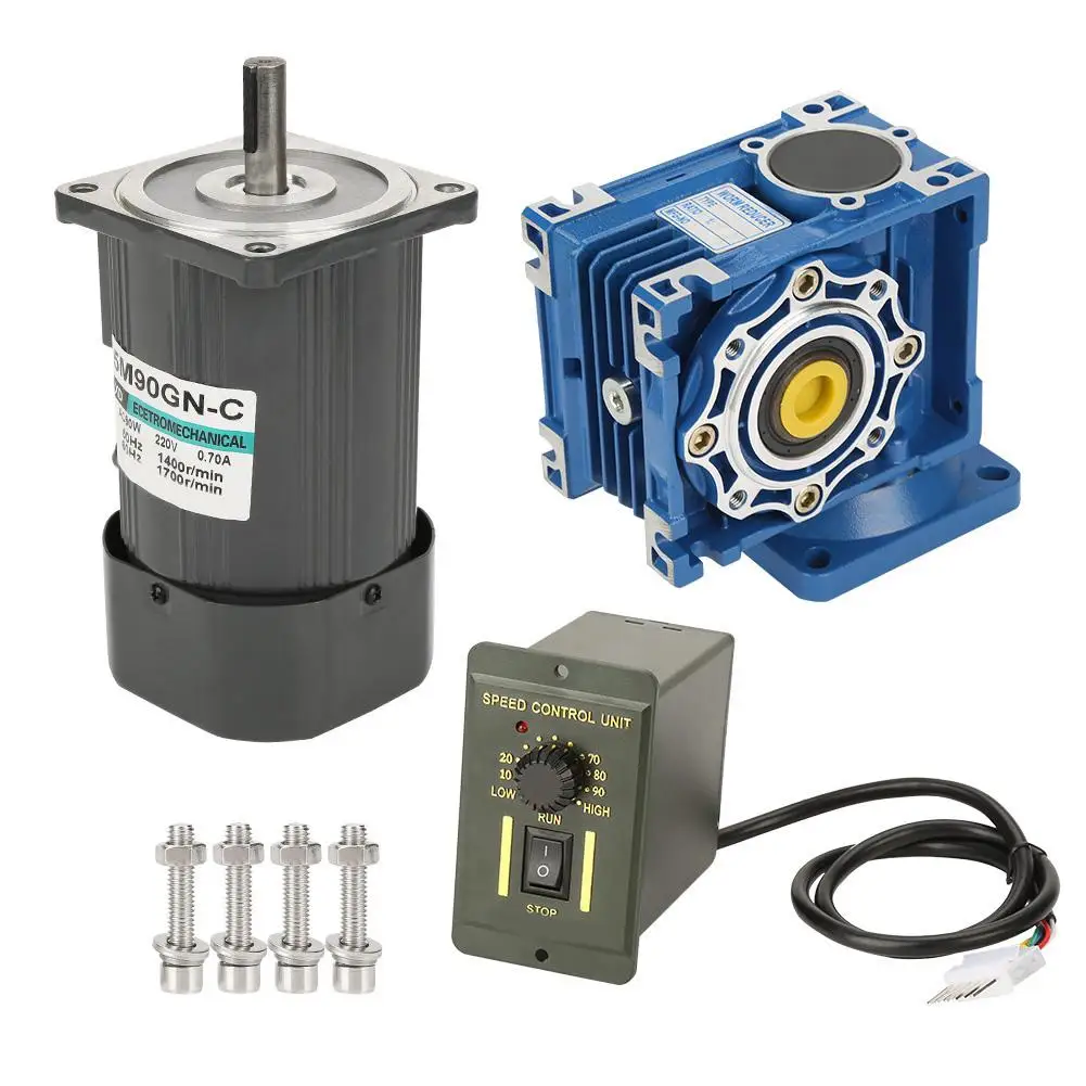 90W Self-Locking Worm Speed Adjustable CW/CCW Gear Motor with Governor AC 220V HOT
90W Self-Locking Worm Speed Adjustable CW/CCW Gear Motor with Governor AC 220V HOT