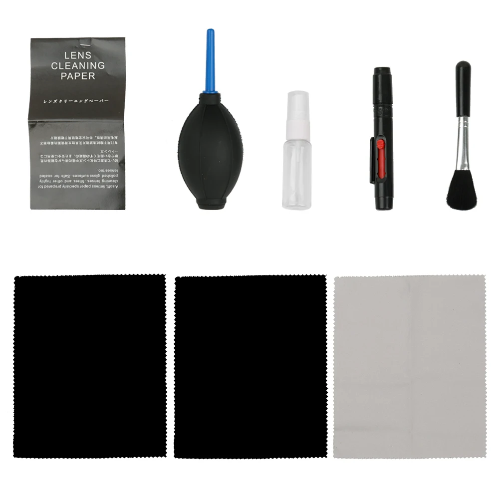 Camera Photo Accessories Cleaning Kit for Canon Nikon Sony DSLR Cameras Lens Sensor LCD Screen Cleaning Cloth Air Blower Cleaner
Camera Photo Accessories Cleaning Kit for Canon Nikon Sony DSLR Cameras Lens Sensor LCD Screen Cleaning Cloth Air Blower Cleaner