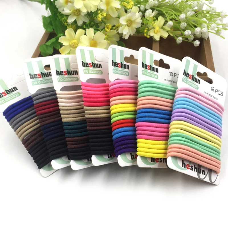 

Sale 18PCS/Set Candy Color Women Hairband Hair Tie Set Elastic Hair Bands Fashion Simple Hair Rope Hair Accessories