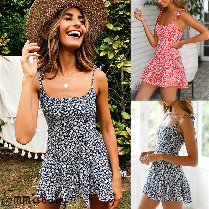 Women Floral Short Mini Dress Holiday Casual Leisure Party Cocktail Navy blue Red Sleeveless Sundress Dresses Girl Lady Clothes
Women Floral Short Mini Dress Holiday Casual Leisure Party Cocktail Navy blue Red Sleeveless Sundress Dresses Girl Lady Clothes