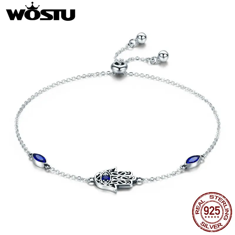 WOSTU Lucky Design 925 Sterling Silver Fatima Hands Royal Color Chain & Link Bracelets For Women Fashion Jewelry Gift CQB076
WOSTU Lucky Design 925 Sterling Silver Fatima Hands Royal Color Chain & Link Bracelets For Women Fashion Jewelry Gift CQB076