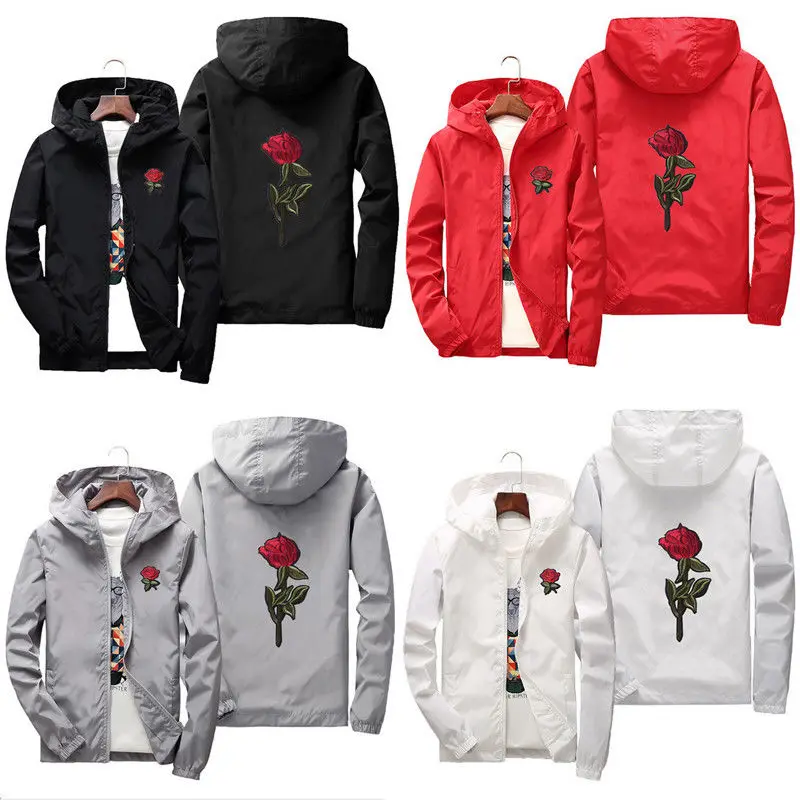 Men Women Windbreaker Jacket Outdoor Hoodies Coat Lovers Clothing Couple wear Rose Hoody Coat
Men Women Windbreaker Jacket Outdoor Hoodies Coat Lovers Clothing Couple wear Rose Hoody Coat