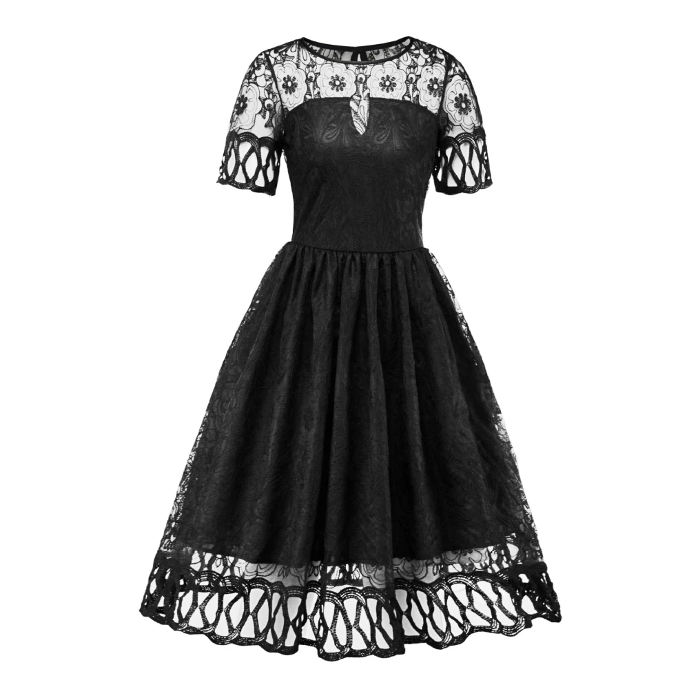 Joineles Women Vintage Dress Solid Black Lace 1960s Audrey Hepburn Rockabilly Swing Retro Dress Summer Party Vestidos De Festa
Joineles Women Vintage Dress Solid Black Lace 1960s Audrey Hepburn Rockabilly Swing Retro Dress Summer Party Vestidos De Festa