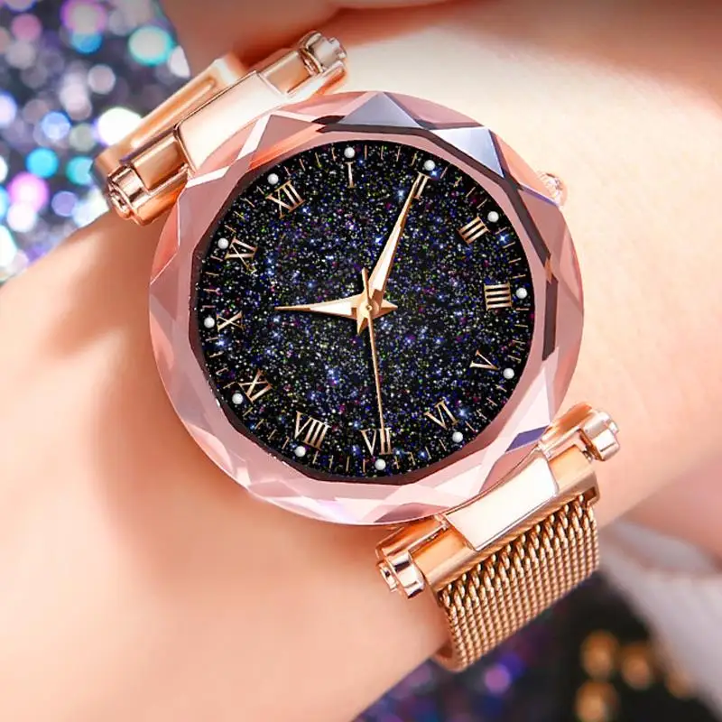New Arrival Women Luxury Watch Starry Sky Clock Roman Number Quartz Wristwatch Lady Female Magnetic Mesh Band Watches
New Arrival Women Luxury Watch Starry Sky Clock Roman Number Quartz Wristwatch Lady Female Magnetic Mesh Band Watches