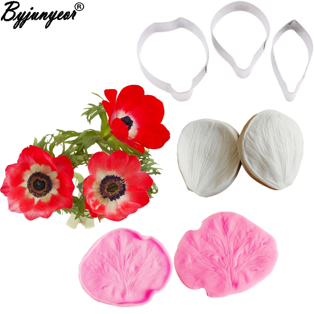 Anemone Petal Cutters Veiner set Double Veiner Set Sugar Flower Mould Butterfly Petal Flower Cutter Fondant Cutter CS227
Anemone Petal Cutters Veiner set Double Veiner Set Sugar Flower Mould Butterfly Petal Flower Cutter Fondant Cutter CS227