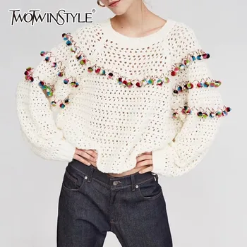 TWOTWINSTYLE Knitting Pullover Tops Female O Neck Long Sleeve Patchwork Hair Bulb Womens Sweater Spring 2020 Fashion Jumper
TWOTWINSTYLE Knitting Pullover Tops Female O Neck Long Sleeve Patchwork Hair Bulb Womens Sweater Spring 2020 Fashion Jumper