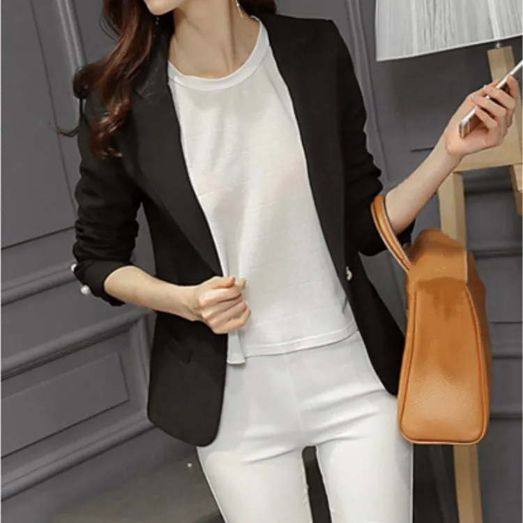 New Fashion Ladies Yellow/Black Slim Blazer Short Summer Simple Button Pockets Thin Casual Coats
New Fashion Ladies Yellow/Black Slim Blazer Short Summer Simple Button Pockets Thin Casual Coats
