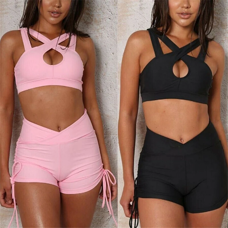 Womens Clothing 2 Piece Set Women Tracksuit Solid Crop Top Shorts Sport Wear Short Sets For Women Clothing Summer Two Piece Set
Womens Clothing 2 Piece Set Women Tracksuit Solid Crop Top Shorts Sport Wear Short Sets For Women Clothing Summer Two Piece Set