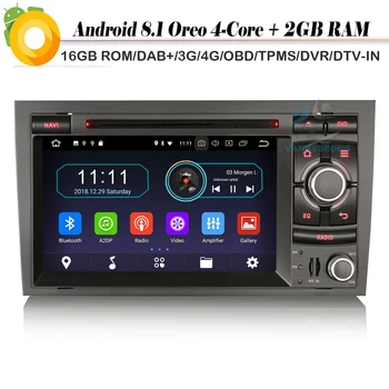 

Quad Core DAB+ 4G TPMS FOR Audi A4 S4 RS4 RNS-E Android 8.1 Autoradio Sat Nav Car Radio Player WiFi DVD Bluetooth GPS DVR OBD