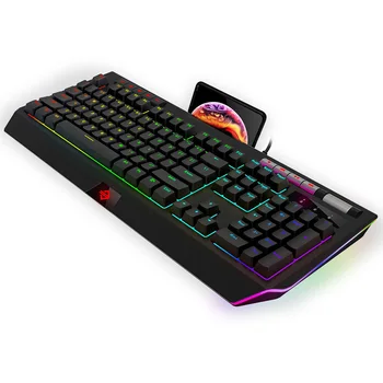 

Ajazz AK525 Mechanical Keyboard RGB USB Wired Gaming Backlit Keyboard with Phone Holder 114 Keys Gamer Keyboards For lol dota 2