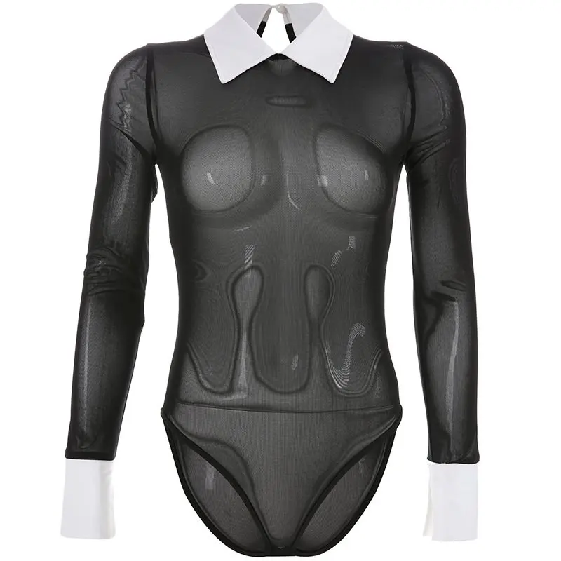 Women Bodysuits Sexy Club Travel Beach Gothic Cool Slim Thin Solid Mesh High Street Summer Female Fashion Goth Black Rompers
Women Bodysuits Sexy Club Travel Beach Gothic Cool Slim Thin Solid Mesh High Street Summer Female Fashion Goth Black Rompers