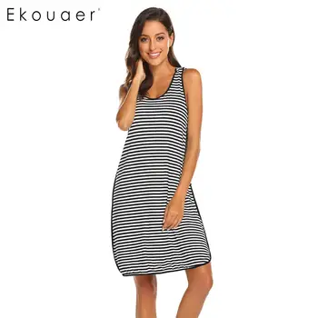 Ekouaer Sexy Sleepwear Women Summer Nightgown Round Neck Sleeveless Pregnant Striped Nightdress Nighty Sleepshirts
Ekouaer Sexy Sleepwear Women Summer Nightgown Round Neck Sleeveless Pregnant Striped Nightdress Nighty Sleepshirts