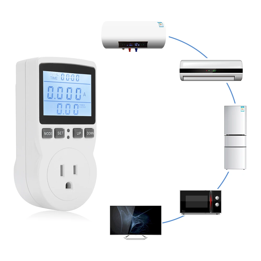 US Plug EU Plug UK Plug White Power Meter Socket With Backlight Display LCD Display Rechargeable Electrical Sockets
US Plug EU Plug UK Plug White Power Meter Socket With Backlight Display LCD Display Rechargeable Electrical Sockets