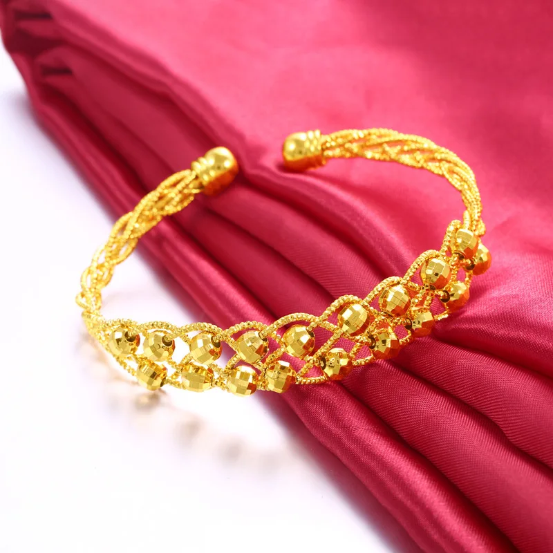 2019 New Fashion Vietnam Alluvial Gold No Fade Bangle Transfer Auspicious Beads Cuff Bracelets Designs Jewelry for Women
2019 New Fashion Vietnam Alluvial Gold No Fade Bangle Transfer Auspicious Beads Cuff Bracelets Designs Jewelry for Women