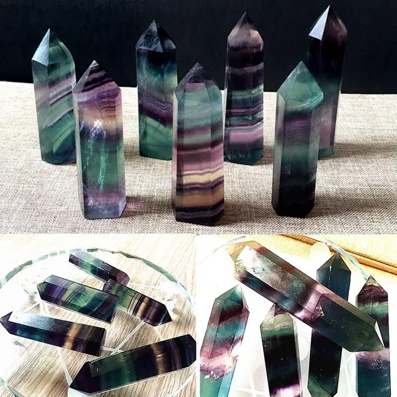 100% Natural Fluorite Crystal Colorful Striped Fluorite Quartz Crystal Stone Point Healing Hexagonal Wand Treatment Stone
100% Natural Fluorite Crystal Colorful Striped Fluorite Quartz Crystal Stone Point Healing Hexagonal Wand Treatment Stone