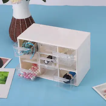 Portable Plastic 9 Lattice Mini Cabinets Drawer Jewelry Cosmetic Storage Box
Portable Plastic 9 Lattice Mini Cabinets Drawer Jewelry Cosmetic Storage Box
