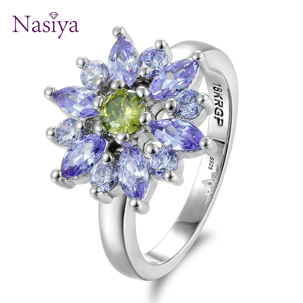 Fashion Jewelry Rings For Women Amethyst Flower Shape 925 Sterling Silver Ring With CZ Stones Wedding Party Gifts Size 6-10
Fashion Jewelry Rings For Women Amethyst Flower Shape 925 Sterling Silver Ring With CZ Stones Wedding Party Gifts Size 6-10