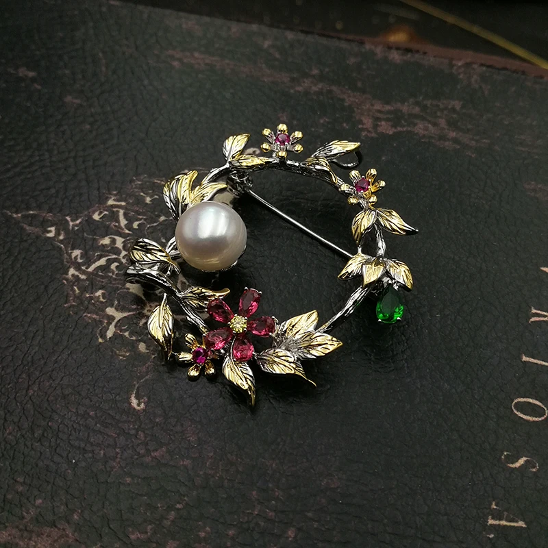 Vanssey Fashion Jewellry Ethnic Flower Leaf Round Natural Pearl Cubic Zirconia Brooch Pin Wedding Accessories for Women 2018 New 
Vanssey Fashion Jewellry Ethnic Flower Leaf Round Natural Pearl Cubic Zirconia Brooch Pin Wedding Accessories for Women 2018 New
