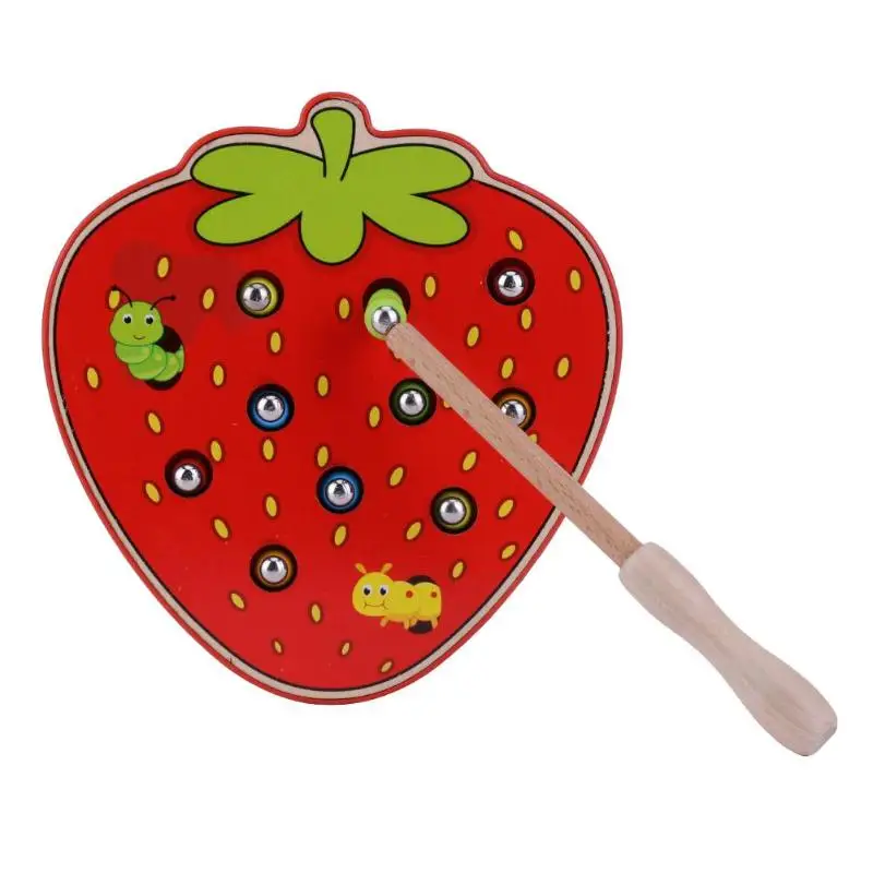 Magnetic Wooden Baby Blocks Toys Funny Stick Cognitive Early Childhood Education Catch Worm Game Color Magnetic Strawberry
Magnetic Wooden Baby Blocks Toys Funny Stick Cognitive Early Childhood Education Catch Worm Game Color Magnetic Strawberry