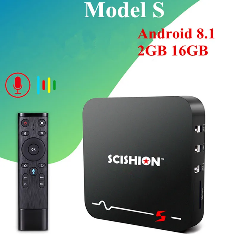 SCISHION Model S Smart TV Box Android 8.1 Set Top Box 2GB/16GB RK3229 2.4G WiFi 100Mbps 4K Media Player With Voice Remote
SCISHION Model S Smart TV Box Android 8.1 Set Top Box 2GB/16GB RK3229 2.4G WiFi 100Mbps 4K Media Player With Voice Remote