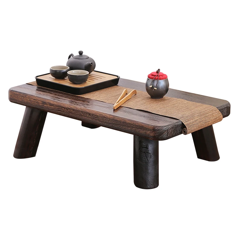 

Japanese Traditional Tatami tea Table Rectangle Wood Asian Antique Furniture Living Room Low Floor Table For Dining HW09