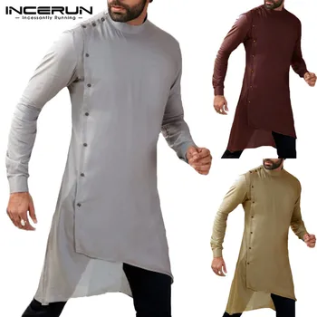 Vintage Indian Suits Indian Clothes Men Dress Shirts Long Sleeve Mandarin Neck Vented Hem Kaftan Islamic Clothing
Vintage Indian Suits Indian Clothes Men Dress Shirts Long Sleeve Mandarin Neck Vented Hem Kaftan Islamic Clothing