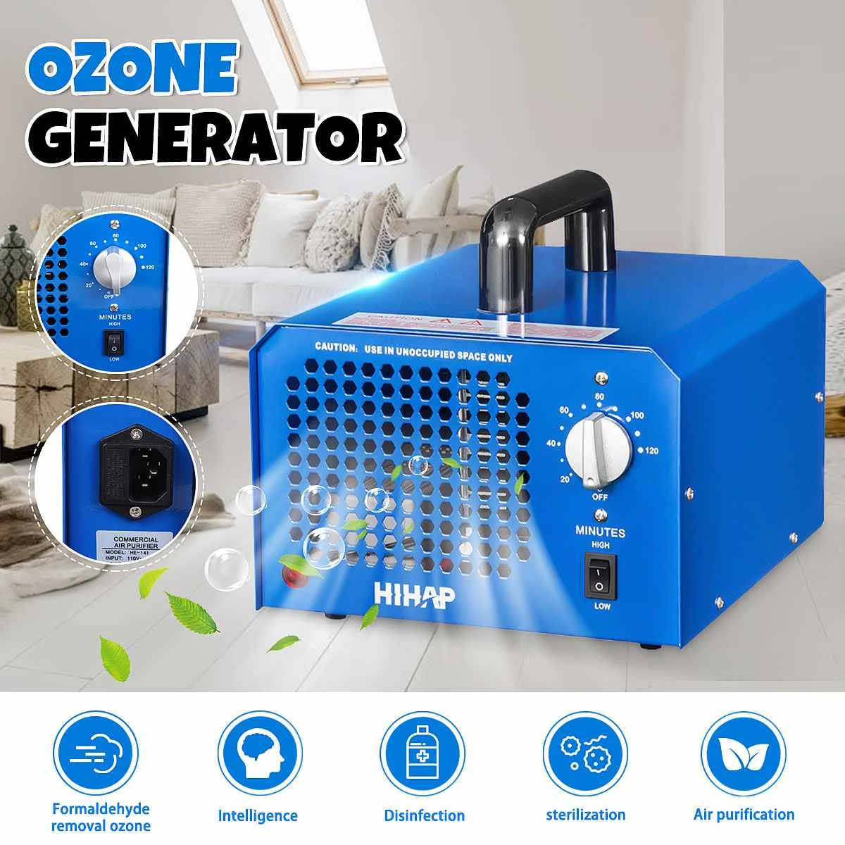 

Air Purifier for home Ozone Generator 110V/220V Ozonator Fresh Air Cleaner Odor Formaldehyde Eliminator Sterilizer Disinfection