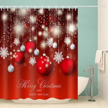 Merry Christmas Decor For Home Santa White Snowflake Curtain Red Balloon Pattern Waterproof Bathroom Shower Bath Curtain 3 Size
Merry Christmas Decor For Home Santa White Snowflake Curtain Red Balloon Pattern Waterproof Bathroom Shower Bath Curtain 3 Size