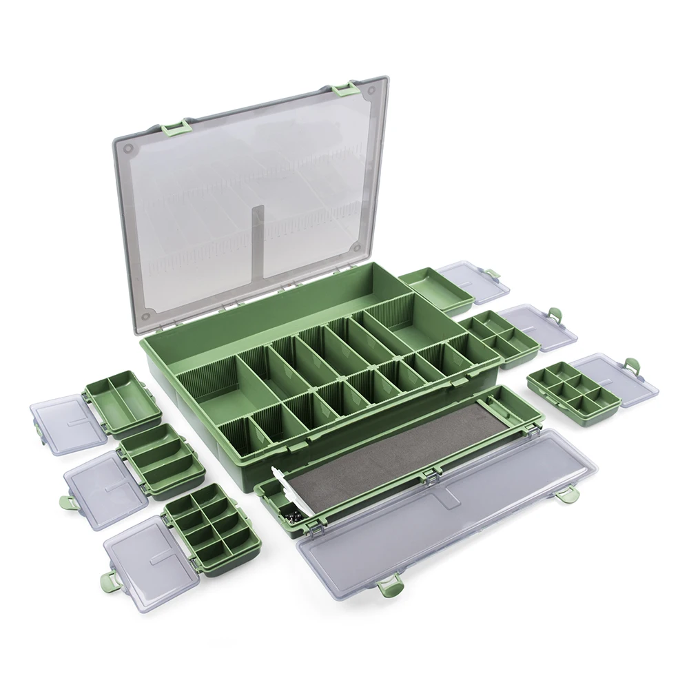 Portable Fishing Tackle Box Set 4 Compartments / 6 Compartments / 8 Compartments Tackle Storage Box for Carp Fishing Accessories
Portable Fishing Tackle Box Set 4 Compartments / 6 Compartments / 8 Compartments Tackle Storage Box for Carp Fishing Accessories