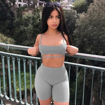 Summer Two Piece Set Women Clothes Sexy O Neck Sleeveless Crop Top+Bodycon Biker Shorts Casual 2 Piece Sweatsuits Sets women
Summer Two Piece Set Women Clothes Sexy O Neck Sleeveless Crop Top+Bodycon Biker Shorts Casual 2 Piece Sweatsuits Sets women