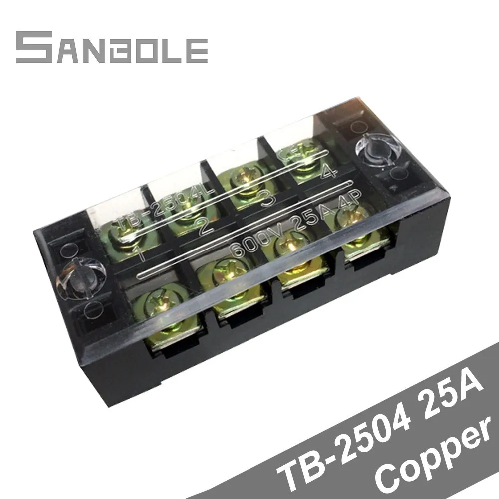 TB-2504 Connection Terminal Block Row Connector with screws cover Plate Electric 25A 4 Position 600V 0.5-2.5mm2
TB-2504 Connection Terminal Block Row Connector with screws cover Plate Electric 25A 4 Position 600V 0.5-2.5mm2
