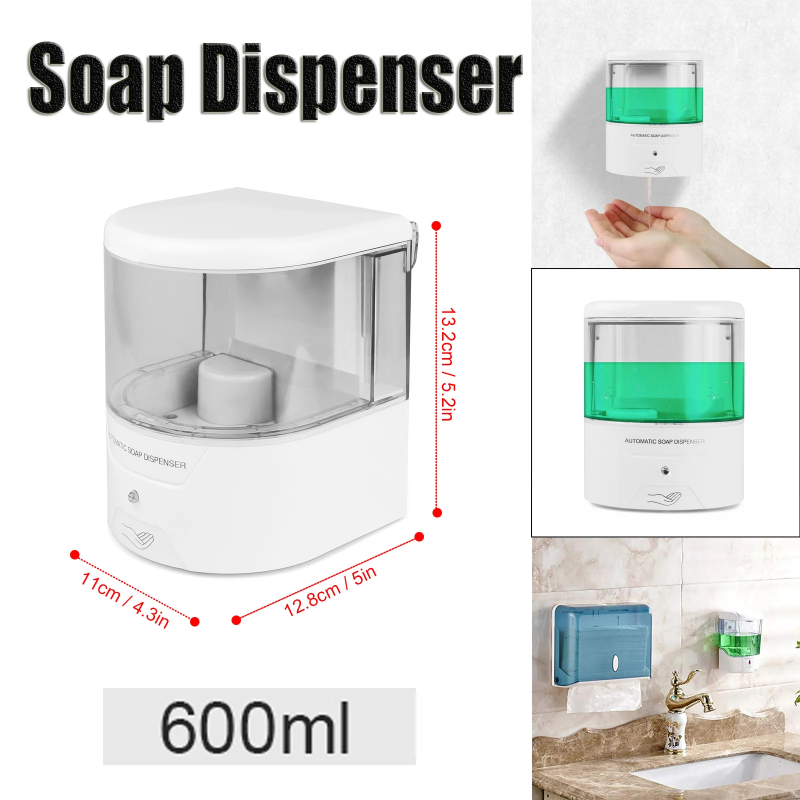 Wall Mounted 600ml Liquid Soap Dispenser Shower Body Lotion Shampoo Auto Sensor Soap Dispenser For Bathroom Kitchen
Wall Mounted 600ml Liquid Soap Dispenser Shower Body Lotion Shampoo Auto Sensor Soap Dispenser For Bathroom Kitchen