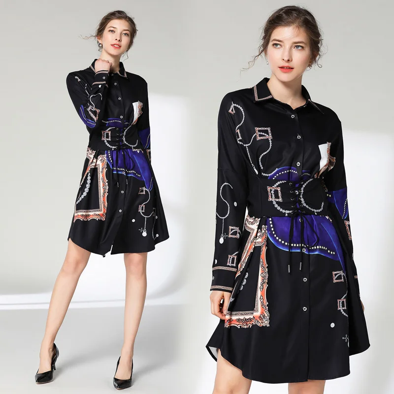 2019 Autumn Women Dress Quality Long Sleeve Lace Style black Dress Vestidos Patchwork bandage waist Runway Dress Outfits
2019 Autumn Women Dress Quality Long Sleeve Lace Style black Dress Vestidos Patchwork bandage waist Runway Dress Outfits