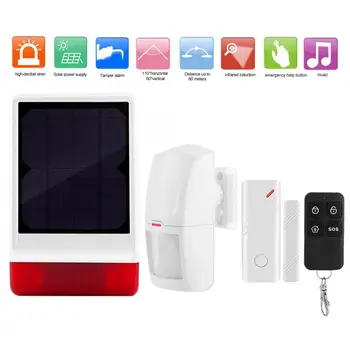 Alarm System Kits 433MHZ Wireless Solar Siren Burglar Security Alarm System 1 Door Magnet 1 PIR 1 Remote Control alarme
Alarm System Kits 433MHZ Wireless Solar Siren Burglar Security Alarm System 1 Door Magnet 1 PIR 1 Remote Control alarme