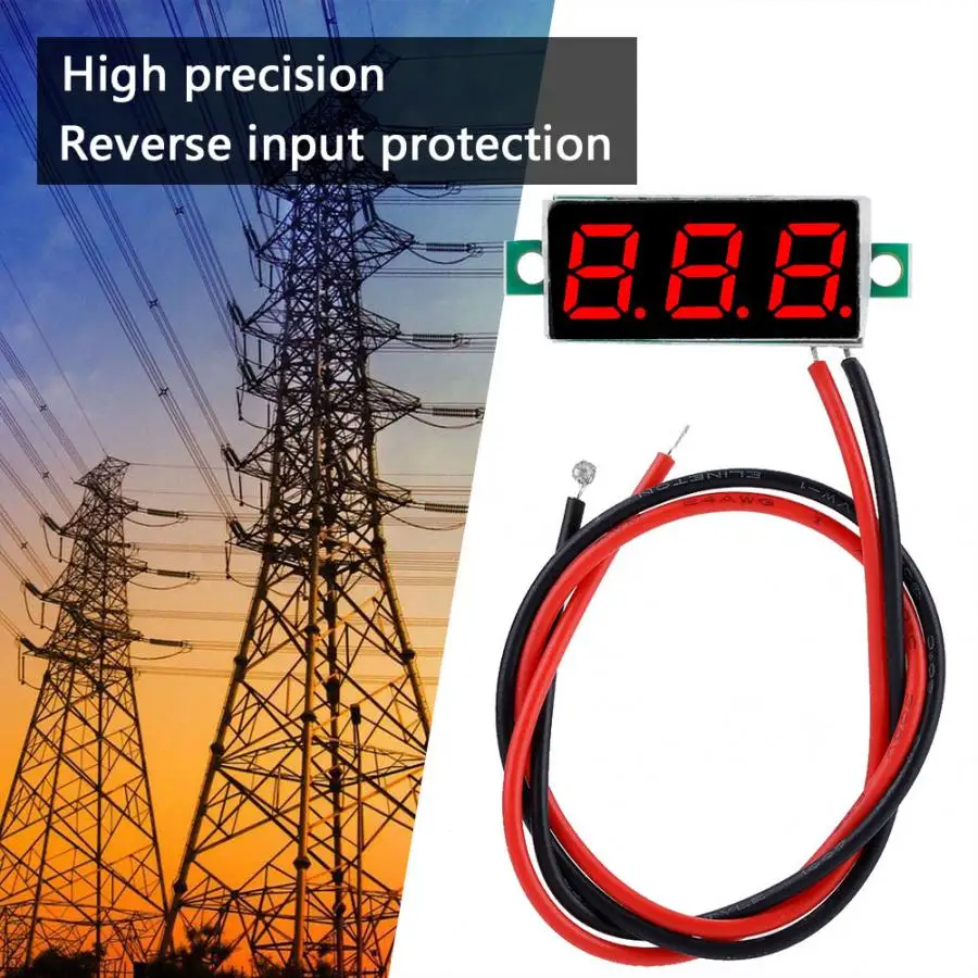 Voltage Tester Two Lines Panel 0.28 inch LED Display Voltmeter 3-digit DC Digital Voltmeter Panel 2.5-30V for Testing
Voltage Tester Two Lines Panel 0.28 inch LED Display Voltmeter 3-digit DC Digital Voltmeter Panel 2.5-30V for Testing