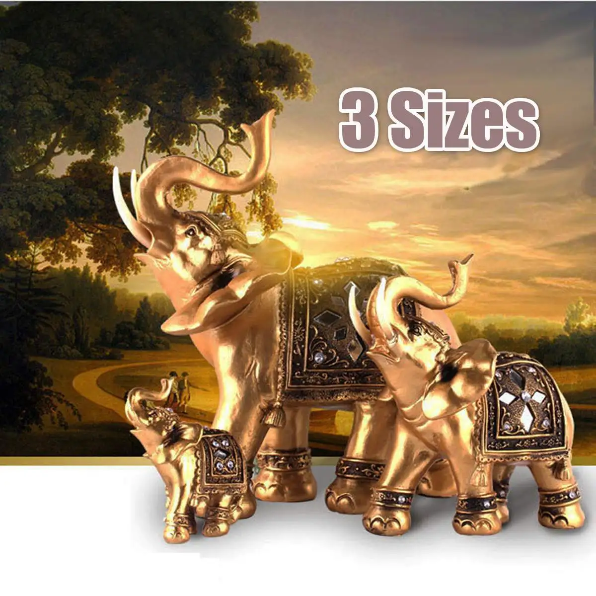 KIWARM 3 Size Golden Elephant Trunk Statue Lucky Figurine Gift Home Decor Decoration Crafts Figurines Miniatures
KIWARM 3 Size Golden Elephant Trunk Statue Lucky Figurine Gift Home Decor Decoration Crafts Figurines Miniatures
